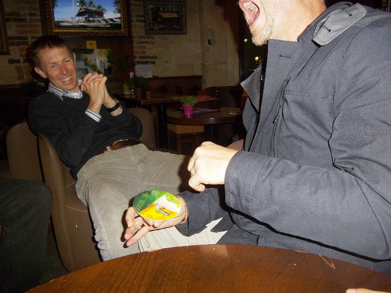 Imgp0426.jpg - Poking a little finger through a beer mat is painless